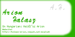 arion halasz business card
